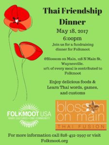 Thai Friendship Dinner @ Blossom on Main | Waynesville | North Carolina | United States