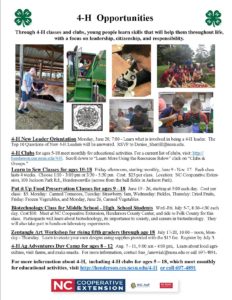 4-H Ag Adventures Day Camp (5-18yrs) @ Henderson County 4-H