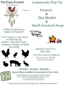 Community Pop-Up Farmers & Flea Market & Small Livestock Swap @ The Rusty Rooster Farm & Trading Post | Leicester | North Carolina | United States