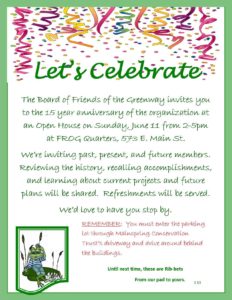 15th Anniversary Open House @ Friends of the Greenway, Inc.  | Franklin | North Carolina | United States