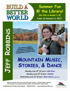 Jeff Robbins: Mountain Music, Stories and Dance @ Henderson County Libraries