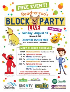 Read-a-roo's Block Party LIVE @ Asheville Outlets | Asheville | North Carolina | United States