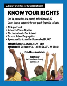 Know Your Rights: Advocacy for Children Attending Public School @ Hill Street Baptist Church | Asheville | North Carolina | United States