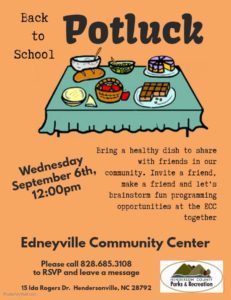 Back to School Potluck @ Edneyville Community Center | Hendersonville | North Carolina | United States