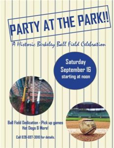 Party at the Park: A Historic Berkeley Ball Field Celebration @ Historic Berkeley Park | Hendersonville | North Carolina | United States