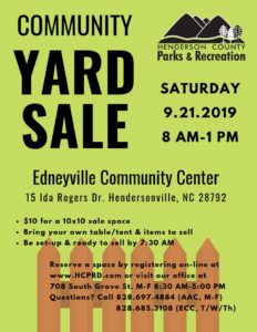 Community Yard Sale @ Edneyville Community Center | Hendersonville | North Carolina | United States