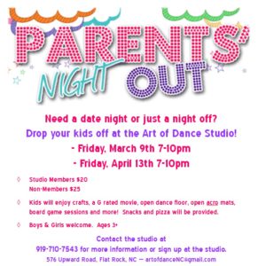 Parent's Night Out! (3+yrs) @ Art of Dance Studio  | Flat Rock | North Carolina | United States