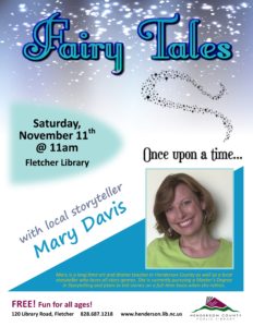 Fairy Tales with Local Storyteller, Mary Davis (all ages) @ Fletcher Public Library | Fletcher | North Carolina | United States