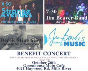 Benefit Concert for House Fire Victims @ The Greenhouse Moto Cafe  | Mills River | North Carolina | United States