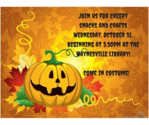 Spooky crafts and snacks @ Waynesville Publlic Library | Waynesville | North Carolina | United States