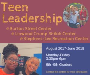 Teen Leadership Program (6th-9th graders) @ Asheville Parks & Recreation Centers