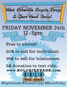 West Asheville Bicycle Swap & Gear Head Social @ Kolo Bike Park  | Asheville | North Carolina | United States