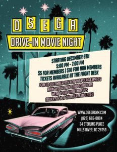 Osega Drive In Movie Night @ OSEGA Gymnastics | Mills River | North Carolina | United States