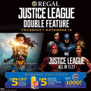 Wonder Woman and Justice League Movie Double Feature Event @ Regal Cinemas Biltmore Grande 15 & RPX | Asheville | North Carolina | United States