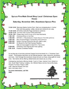 Small Business Saturday Christmas Open House @ Spruce Pine Main Street