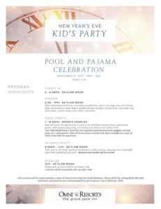 New Years Eve Kid's Party: Pool and Pajama Celebration (5-12yrs) @ Omni Grove Park Inn | Asheville | North Carolina | United States