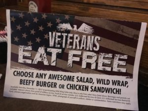 Veterans Eat FREE @ Wild Wing Cafe (both Asheville locations)