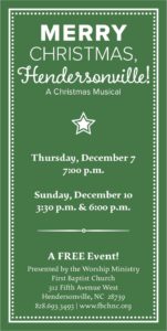 Merry Christmas Hendersonville - A Christmas Musical @ First Baptist Church, Hendersonville, NC  | Hendersonville | North Carolina | United States