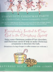 Community Christmas Party @ 12 Baskets Cafe at Kairos Community Center | Asheville | North Carolina | United States