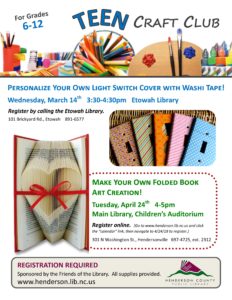 Teen Craft Club (6th-12th Grade) @ Etowah Public Library | Etowah | North Carolina | United States