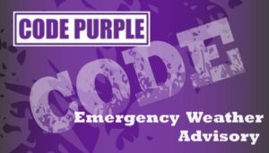 CODE PURPLE WARNING IN ASHEVILLE: Emergency Weather Advisory @ Asheville, NC