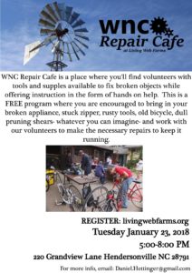 WNC Repair Cafe @ Living Web Farms | Hendersonville | North Carolina | United States