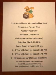 Annual Egg Hunt (Ages 1-10yrs) @ VFW Post 4309 | Brevard | North Carolina | United States