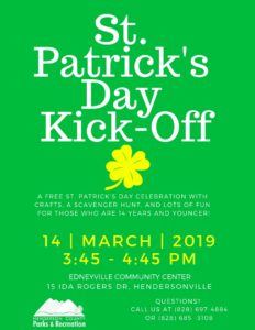 St. Patrick's Day Kick-off Celebration @ Edneyville Community Center | Hendersonville | North Carolina | United States