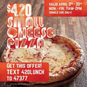 $4.20 Small Cheese Pizza Text Offer @ Mellow Mushroom Asheville | Asheville | North Carolina | United States