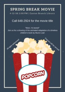 Spring Break Movie @ Canton Public Library | Canton | North Carolina | United States