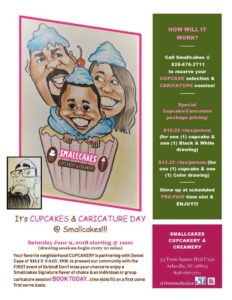 CUPCAKES & CARICATURES DAY! @ T.B.M Smallcakes: A Cupcakery & Creamery-Asheville  | Asheville | North Carolina | United States