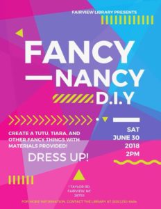 Fancy Nancy DIY (3-10yrs) @ Fairview Public Library  | Fairview | North Carolina | United States