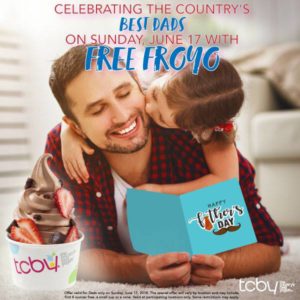 Free Waffle Cone for Dad on 6/17 @ all area TCBY locations