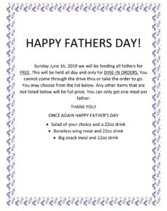 Happy Father's Day! Dads Eat FREE! @ Zaxby's of Marion | Marion | North Carolina | United States