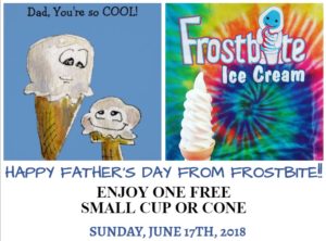 FATHER'S DAY SPECIAL: SMALL cup or cone is FREE for Dads @ Frostbite Ice Cream | Asheville | North Carolina | United States