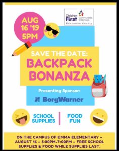 Children First/CIS Backpack Bonanza! @ Family Resource Center at Emma | Asheville | North Carolina | United States