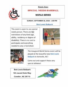 Special Needs Baseball @ Bob Lewis Ballpark | North Carolina | United States