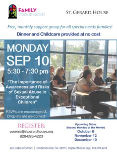 Family Group Night: Support for All Special Needs Families @ St. Gerard House  | Hendersonville | North Carolina | United States