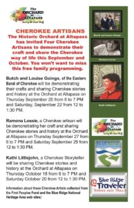 Cherokee Artisans Demonstration @ The Orchard at Altapass | Spruce Pine | North Carolina | United States