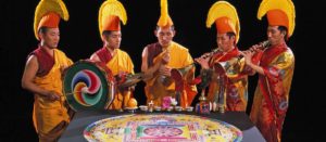 Observation of Mystical Arts of Tibet Creating a Sand Mandala