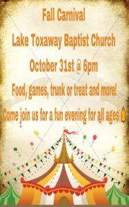 Fall Festival & Trunk or Treat @ Lake Toxaway Baptist Church | Lake Toxaway | North Carolina | United States