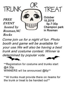 Trunk-&-Treat @ Champions Park, Rosman NC | Rosman | North Carolina | United States