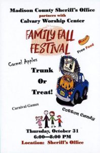 Family Fall Festival / Trunk Or Treat @ Madison County Sheriff's Office | Marshall | North Carolina | United States