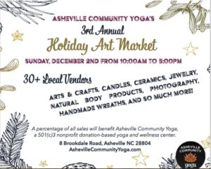 3rd Annual Holiday Art Market @ Asheville Community Yoga | Asheville | North Carolina | United States