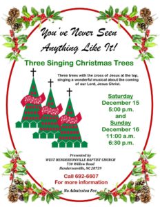 Three Singing Christmas Trees @ West Hendersonville Baptist Church  | Hendersonville | North Carolina | United States