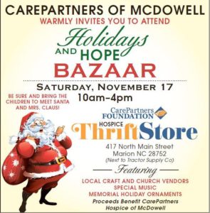 Holidays and Hope Bazaar @ CarePartners Hospice Home Store of McDowell  | Marion | North Carolina | United States