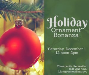 Therapeutic Recreation Holiday Ornament Bonanza @ West Asheville Recreation Center | Asheville | North Carolina | United States