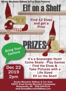 Elf on the Shelf Scavenger Hunt @ Smoky Mountain Sk8way & FUN ZONE 