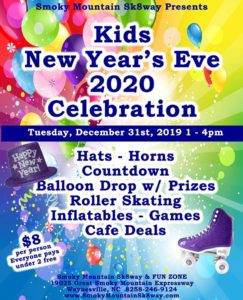 New Years Eve Party for Kids @ Smoky Mountain Sk8way & FUN ZONE