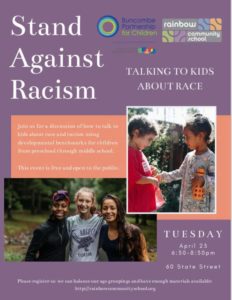 Stand Against Racism: Talking to Your Kids About Race @ Rainbow Community Auditorium